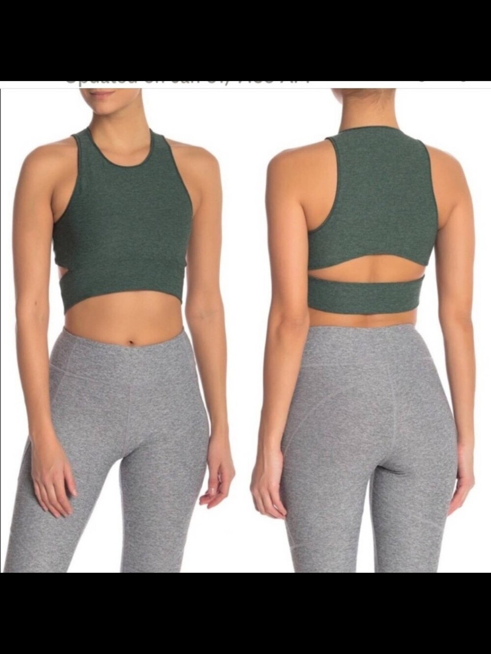Outdoor Voices Slash Green Crop Top Sports Bra Medium - Picture 3 of 7
